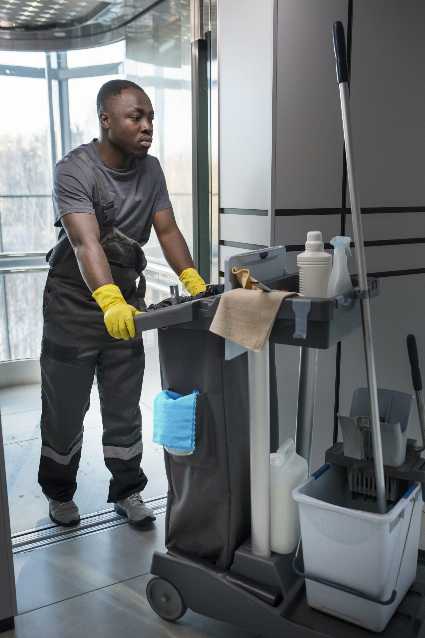full-shot-man-walking-with-cleaning-cart-min